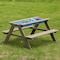 Gardenised Kids Picnic Play Table, Sandbox Table with Umbrella Hole and 2 Play Boxes with Removable Top, Gray QI004476 - alternate 1